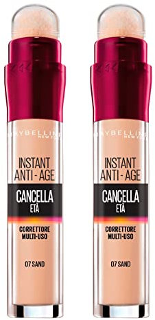 2x Maybelline New York Il Cancella Età Correttore Liquido Multiuso Colore 07 Sand - 2 Correttori