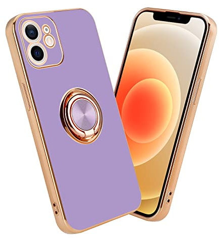 Cadorabo Hülle kompatibel mit Apple iPhone 11 Schutzhülle TPU Silikon Case mit Ring Design mit Kameraschutz Slim Kratzfest Weiche Gummi mit Rundumschutz Case Hülle für iPhone 11 in Lila
