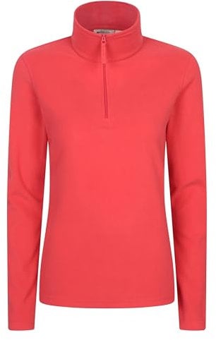 Mountain Warehouse Camber Half Zip Women's Fleece - Lightweight, Warm & Cosy Half Zip Sweatshirt Top - Best for Camping, Outdoors, Travelling & Hiking Active Red XS