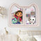 Gabby's Dollhouse Wall Sticker - Gabby and Friends Waving Through Window Wall Art Kids Decal (90cm width x 70cm height)