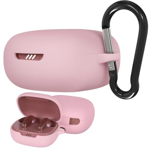 Geekria Silikon-Schutzhülle, kompatibel mit JBL Live Pro 2TWS True Wireless Ohrhörern, schützende Kopfhörer-Schutzhülle mit Schlüsselanhänger-Haken, Ladeanschluss, unterstützt kabelloses Laden
