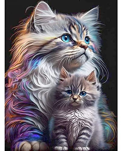 CEOVR DIY 5D Diamant Painting Erwachsene,5D Diamant Paint Kits Kristallartiges Kreuzstichset,Diamond Painting Set für Home Wall Décor,30x40 cm (Grau)