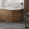 Vitusso® 750mm End Bath Panel LDF Modern Wooden Panels for Bathroom Baths Soaking Tubs Adjustable Plinth Oak Wood