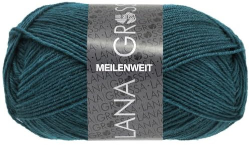 LANA GROSSA Meilenweit 50g | Sockenklassiker, waschmaschinenfest | Handstrickgarn aus 80% Schurwolle & 20% Polyamid | 50g Wolle zum Stricken & Häkeln | 210m Garn FB1408