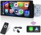 Hikity 6,9 Zoll Touchscreen Autoradio 1 DIN mit Wireless Carplay Android Auto Mirror Link Auto Radio Touch Display mit FM-Radio Bluetooth USB SWC MIC+Rückfahrkamera+Fernbedienung