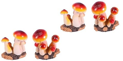 Warmhm 2sets Mini Pilz Figurine Für Harz Pilz Ornament Landschaft Decor Gelb 2 Stücke * 2