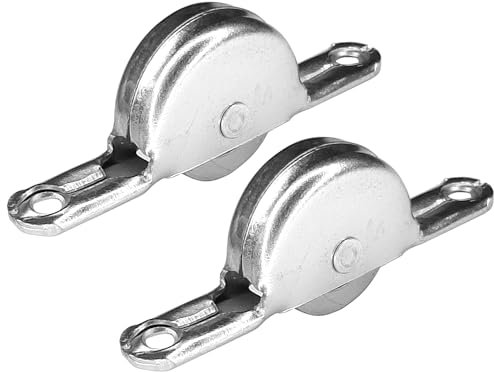 cyclingcolors 2x Rullo puleggia ruota 24mm scanalata acciaio ante scorrevole porta guardaroba rotelle armadio cuscinetto mobili