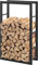 SMH LINE® Kaminholzregal Feuerholzregal Brennholzregal Innen Außen Stabiles Metall Wasserdicht und feuerfest Holzunterstand Kamin Stapelhilfe Feuerholz Holzlager Schwarz (100x60x25cm)