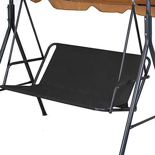 Replacement Swing Seat Cover, 600D Oxford Cloth Waterproof 2/3 Seat Patio Swing Seat Replacement Covers for Outdoor Porch Garden Yard Swings (Black, 43.3x21.65x17.7)