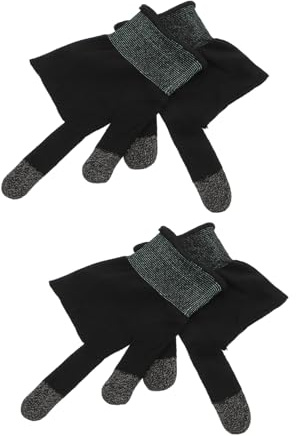 Homoyoyo 2 Paar Gaming Handschuhe mit Heizfunktion Dünne Zweifinger Touchscreen Handschuhe aus Carbonfaser für Mobiles Spielen Schweißabweisend und Elastisch