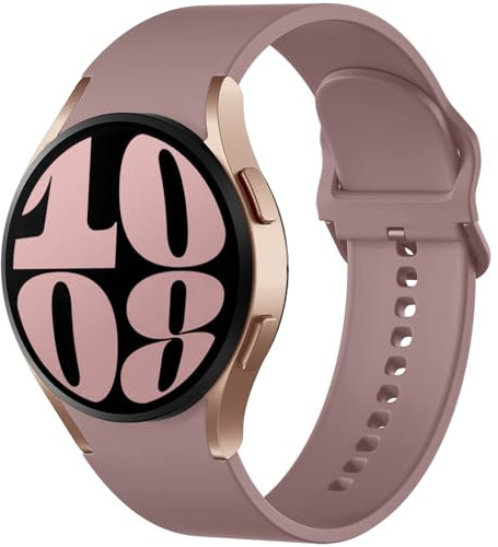 Mastten Kompatibel mit Samsung Galaxy Watch 7 6 5 4 FE Armband 40mm 44mm, Weiches Silikon Armband für Galaxy Watch 6 Classic / 4 Classic / 5 Pro, Sport Band für Damen Herren, Rauch Violett