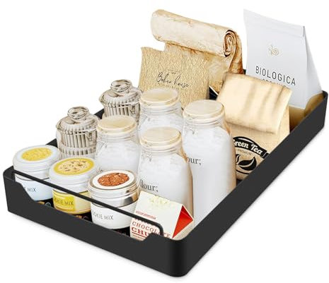 Funtery Ausziehbare Schublade Küche, 42x20x7cm Slide Out Drawer, Pull Out Cabinet Organizer, Teleskopschublade Zum Kleben, Pull Out Drawer, Schubladen Organizer(Schwarz)