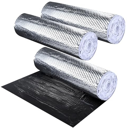 Pamatio 2mm 6㎡ (64.5 sq.ft) Butyl Car Sound Deadening Mat Self-Adhesive Automotive Sound Deadener, Sound Insulation Foam Mat, Noise Insulation and Damping Mat - 3 Roll(4m x 50cm