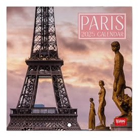 Legami - Wandkalender 2025, Wandkalender 18 x 18 cm, 12 Monate und Jahresplaner, Platz für Notizen und Anmerkungen, 6 Sprachen, Tierkreiszeichen und internationale Feiertage, Paris