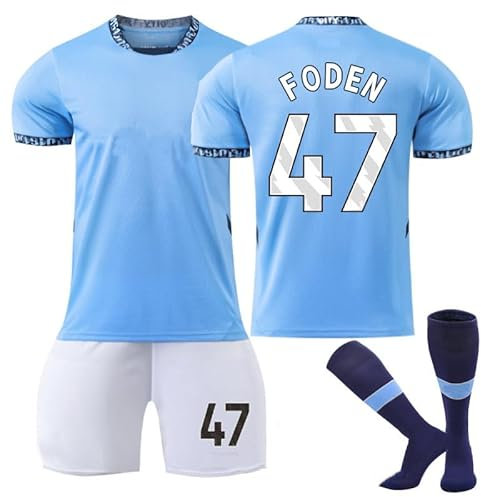 New 24 25 Man Blues City Fußball Jerseys Anzug Trikot Sky Blue Moons Fans Trikot Kinder Kids Mens Soccer Sport Outfit Trainning Trikot Fussball Jungen T Shirt Shorts Socks Football Jersey Set