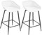 WOLTU Juego de 2 Taburetes de Bar, Sillas Comedor con Respaldo, Taburetes de Barra Isla, Asiento de PP Duradero, Patas de Metal, Blanco