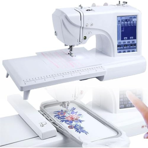 GJBMXSM Computergesteuerte Digitale Stickmaschine,Stick- Und Quiltfunktion,158 Integrierte Designs,132 Integrierte Stiche,210 Integrierte Buchstaben Und 30 Musterränder,4 X 9,2 Zoll Stickbereich