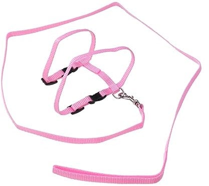 BESPORTBLE Adjustable Pink Cat Harness and Leash Set Soft Nylon PET Traction Rope Collar for Kittens for Outdoor and Indoor Use PET Supplies Accessories