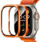 Amizee 2 Piezas Protector de Pantalla para Apple Watch Ultra/Ultra 2 49mm, Anti-Rasguños Protector de Pantalla de Vidrio Templado de Metal para iWatch Ultra 49mm - (C-Naranja)
