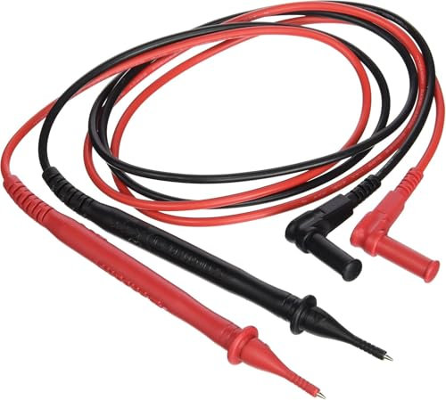 2 Puntali Multimetro Universali 1000V 10A – Cavi di Ricambio per Tester Digitale – CAT III – Impugnatura Antiscivolo – Compatibili con Tutti i Multimetri – Rosso e Nero – Lunghezza 105cm
