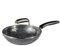 Quality Beddings 32 CM Non Stick Frying Pan with Lid - Black Granite Marble Coated Pan for Gas & Electric Hob (32 CM Granite Pan)