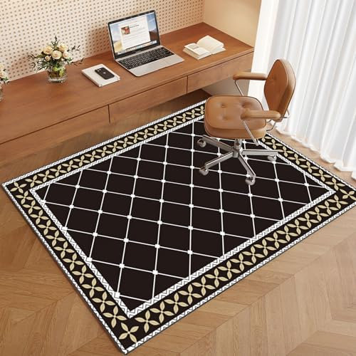 Hartholzbodenmatte für Bürostuhl, 160 x 180 cm, Mehrzweck-Bodenschutzmatte für Computer, Gaming, Rollstuhl, rutschfest und kratzfest, niedriger Flor, Teppichbodenschutz
