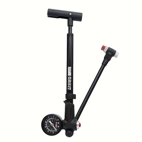 ThinkRider Shock Pump for Mountain Bike, High Pressure 350 Psi for Front Fork and Rear Bicycle Suspension Air Pump with Gauge Fits Schrader & Presta Tire Valve