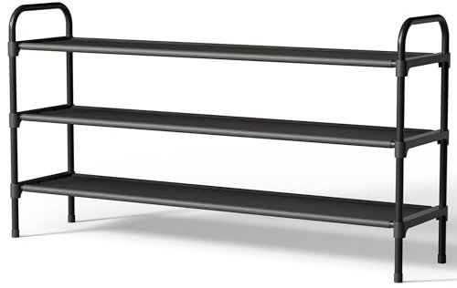 Kitsure Shoe Rack for Closet, Sturdy Shoe Storage for Entryway, Space-Saving Shoe Rack Small and Shoe Shelf, 99.0 x 29.9 x 58.9 cm, Black
