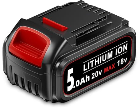 5.0Ah 18V/20V Replacement for Dewalt Battery 18V Li-ion Compatible with DEWALT DCB200 DCB180 DCB184 DCB204 DCB206 DCB201 DCB200-2 18V/20V Series Cordless Tools with LED Indicator