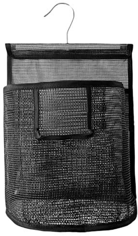 Onperpoe Bolsa de ducha de malla colgante con gancho, bolsa para colgar tendedero con percha, organizador de ropa de secado rápido, organizador para dormitorio, gimnasio, natación, viajes, Black