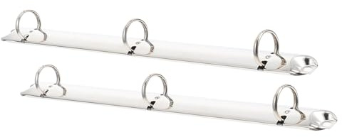 GARIOUANS 2 Stück A4 Metall Ringclips aus Eisen mit 3 Ringen für Selbstgemacht Loseblatt Planer und Projektorganisation in Silber
