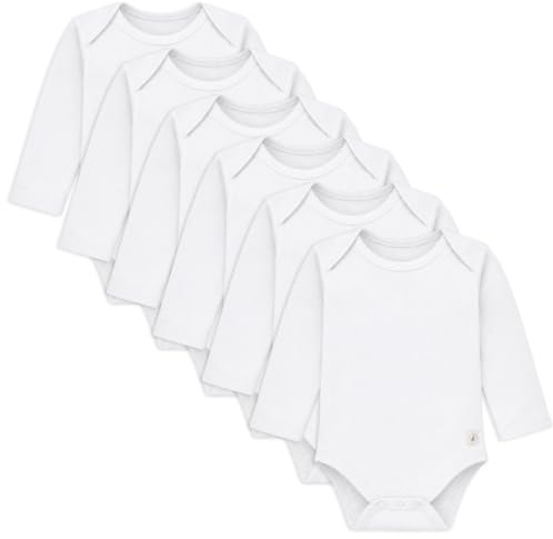 Bramble & Bear Body Bebé Manga Corta/Largo Pack de 3/6 - Body Bebé Unisex de Algodón Orgánico para Bebés de 0 a 3 años