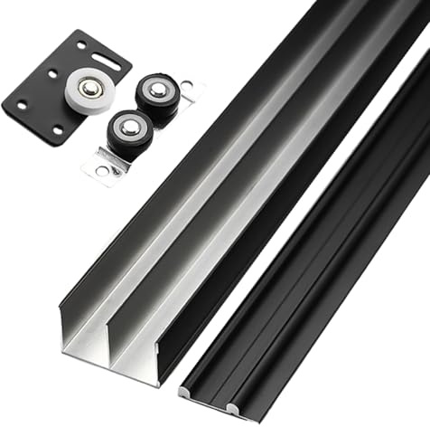 Chaoyilian Rails de Portes coulissantes,Kit Porte coulissante Double Rail de fenêtre,Kit Rail pour Porte De Placard Coulissantes,Fonctionnement Fluide,Antirouille,pour Portes Pliantes