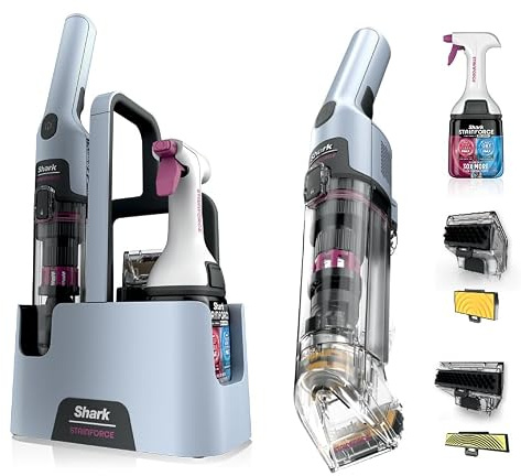 Shark StainForce Cordless Stain, Odor & Urine Remover, 2 Tools, Caddy HX102 | For Carpets, Area Rugs, Upholstery, Cars & Outdoors, Dual-Activated Formula, Stain Eliminator & Wide Stain Tools, Caddy