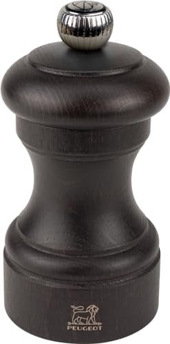 PEUGEOT - Moulin à Poivre Bistro 10 cm - Réglage Classique - En Bois Labellisé PEFC - Fabrication Française - Couleur : Chocolat