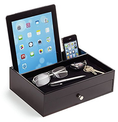 Massca Valet Ladestation für mehrere Geräte, Büro, Schreibtisch, Organizer, perfekt für Ihren Nachttisch, ideal für Ihre Geldbörse, Schlüssel, Telefone und andere elektronische Geräte