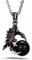 JewelryWe Schmuck Biker Edelstahl Halskette, Drachen Klaue Herren-Anhänger mit 55cm Kette, Schwarz Silber, mit Geschenk Tüte