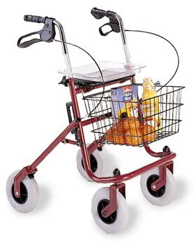 ROLLATOR Standard silber mit Korb und Tablett 1 St