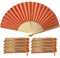Orange Pack of 10 Wholesale Paper Hand Fan with Bamboo Ribs Wedding Party Favour Church Gifts Hand Fans, Pack of 10 Wholesale Paper Hand Fan with Bamboo Ribs Wedding Party Favour Church Gifts