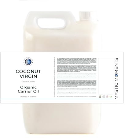 Mystic Moments | Kokos nativ Bio-Trägeröl | 5 Liter | Kokos nativ Bio-Öl für Hautpflege, Haarpflege, Massage und kosmetische Mischungen.