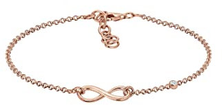 Elli DIAMONDS Armband Damen Infinity mit Diamant (0.015 ct) in 925 Sterling Silber Rosé vergoldet