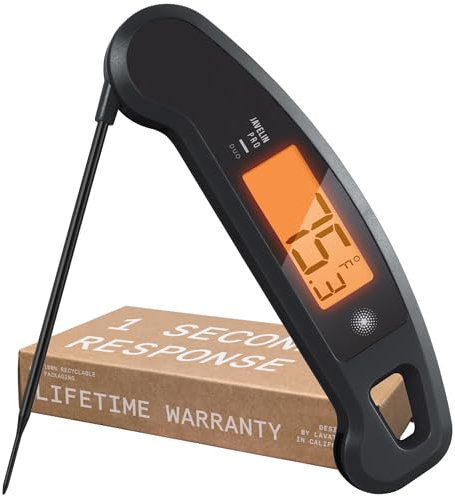 Lavatools Javelin PRO Duo - Termómetro digital profesional de lectura instantánea para carne de 2 segundos para parrilla y cocinar, pantalla retroiluminada giratoria automática, resistente al agua