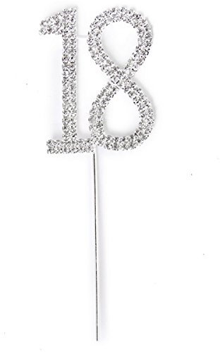 ULTNICE Geburtstag Kuchen Spitzenwerken Rhinstone Deko Cake Topper für 18 Hochzeit Jubiläum Geburtstag feiern
