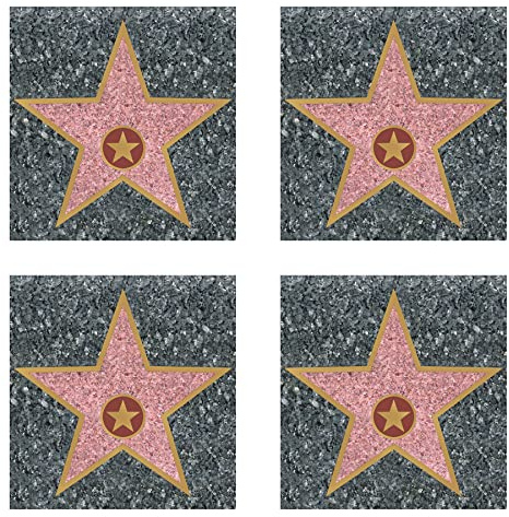 Beistle S55328AZ4 Personalised Star Peel 'N Place Set of 4, Multi-Colour, Plastic, Multicoloured