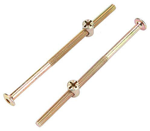 Flachkopf-Innensechskant, 10pcs Edelstahl Flachkopf-Innensechskant mit Kreuzmutter Hammer Bolzen Fastener Sortiment Kit für Möbel Kinderbetten Betten Kinderbett und Stühle(6X120mm)