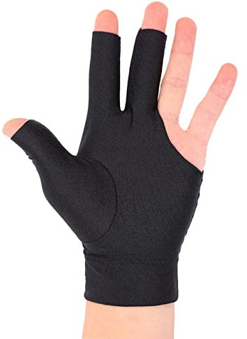 Alomejor Professionelle Snooker Billardhandschuhe Queue Poolhandschuhe Linke Hand Öffnen DREI Finger Spandex-Handschuh