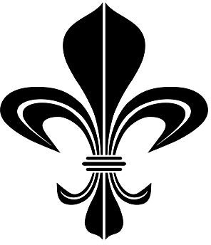 Bourbon Schwert Lilie 8cm schwarz Aufkleber Tattoo Fliesen Spiegel Glas Tür Auto Heck Folie