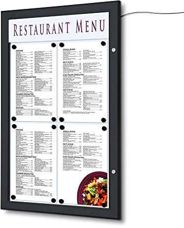 Tableau d'affichage extérieur format 4 x A4 avec éclairage à LED