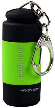 Portátil recargable USB LED Mini antorcha lámpara luz linterna llavero anillo impermeable colorido 1PC (Verde)