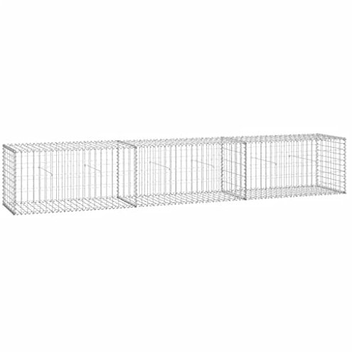 vidaXL Mur en Gabion avec couvercles Acier galvanisà 300 x 50 x 50 cm